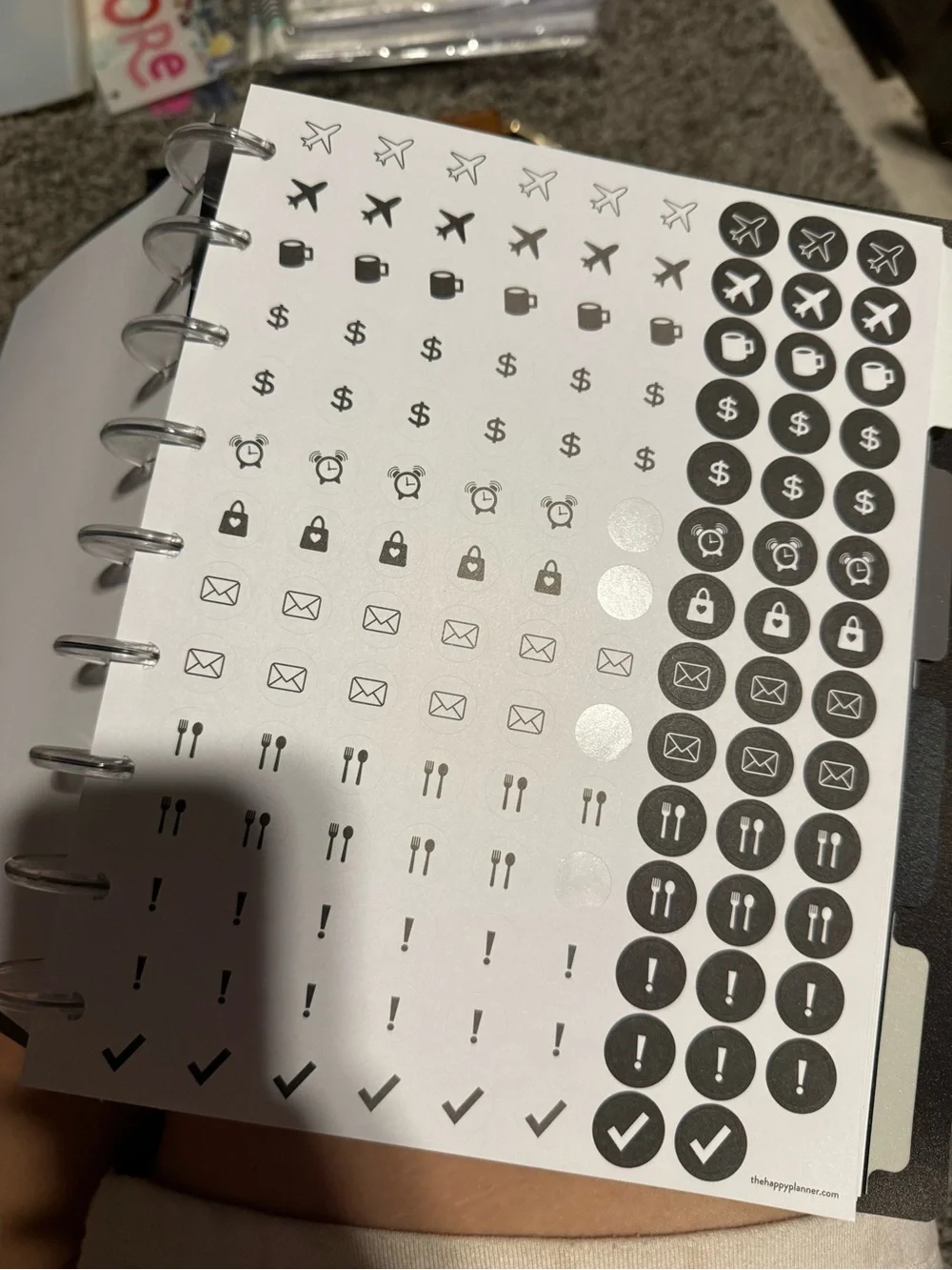 The Happy Planner notebook with dividers and paper